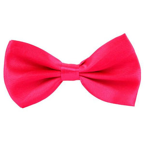 Hot Pink Satin Pre-Tied Bow Tie