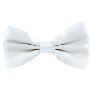 White Satin Pre-Tied Bow Tie