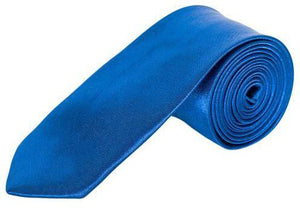 Royal Blue Satin Skinny Neck Tie