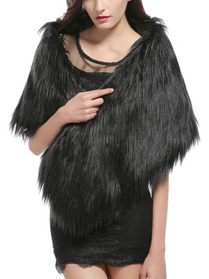 Black Faux Fur Shawl