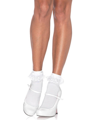 White Frill Anklet Socks