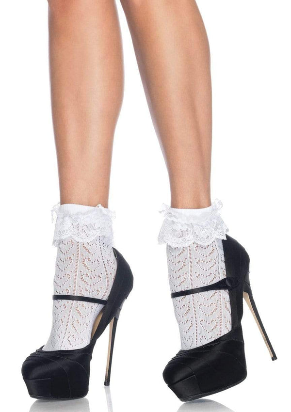 White Crochet Ankle Bobby Socks