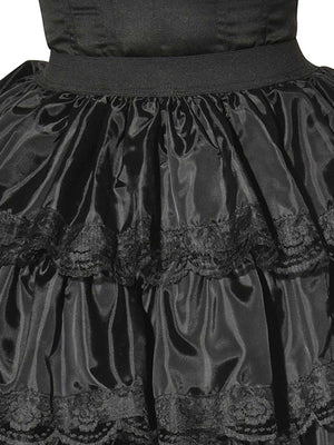 Black Lace Ruffle Skirt