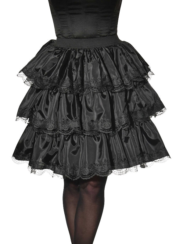Black Lace Ruffle Skirt