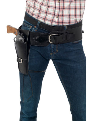 Black Cowboy Gun Holster Belt