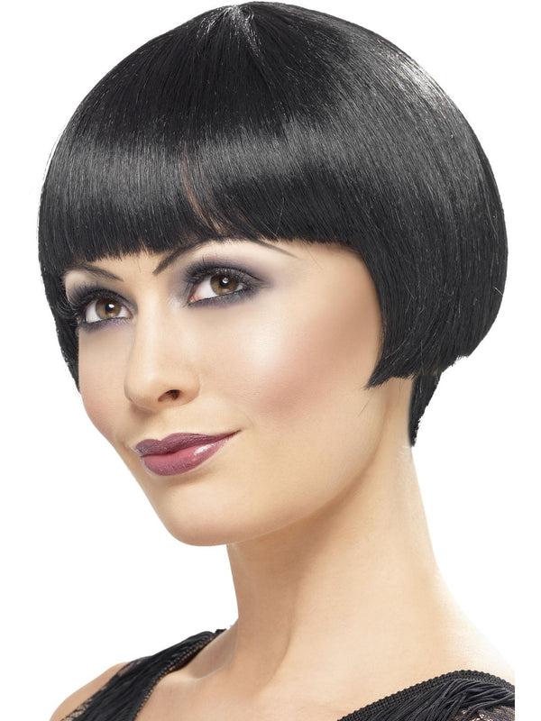 Black 20's Flapper Bob Wig