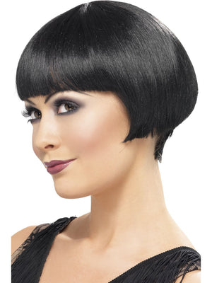 Black 20's Flapper Bob Wig