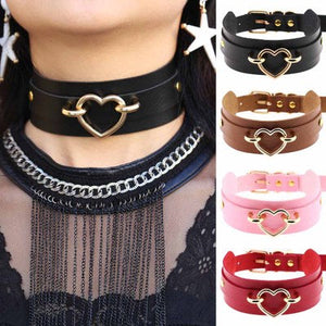 Light Blue and Gold Heart Choker