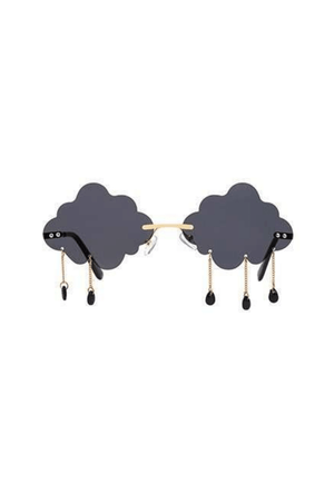 Black Rimless Cloud Drop Glasses