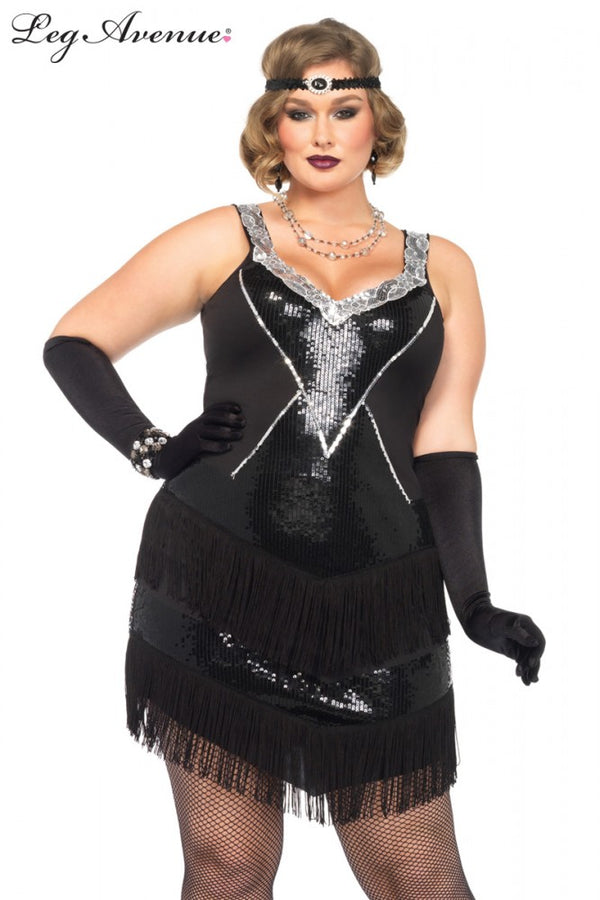 Plus Size Black Silver Great Gatsby Costume Perth | Hurly-Burly