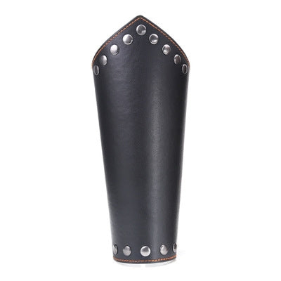 Black Pleather Roman Wrist Gauntlet E