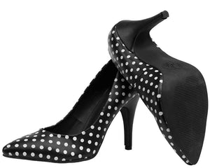 TUK Black and White Polka Dot Heels