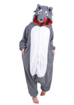 Deluxe Grey Wolf Onesie