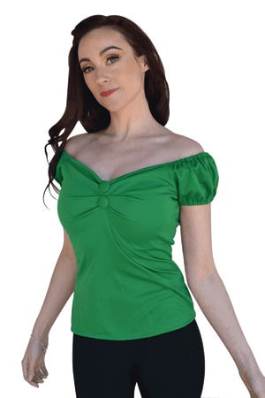 Green Pin-Up Button Top