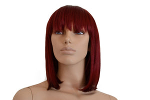 Deluxe Deep Red Bob Wig