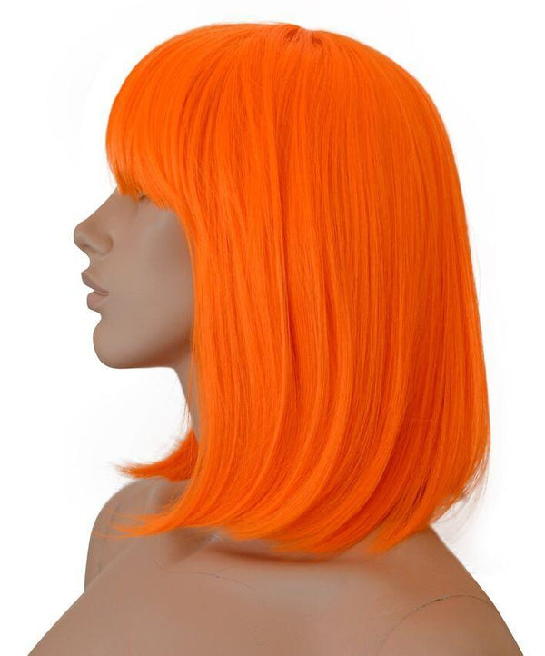 Deluxe Fluro Orange Bob Wig