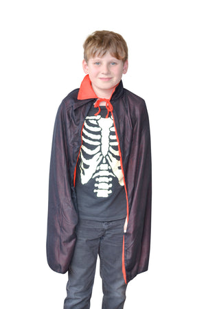 Kid's 90cm Black and Red Reversible Vampire Cape