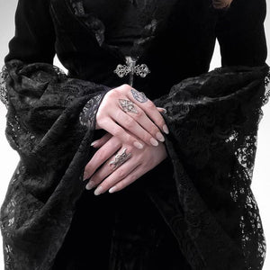 Black Gothic Lacey Dress Coat