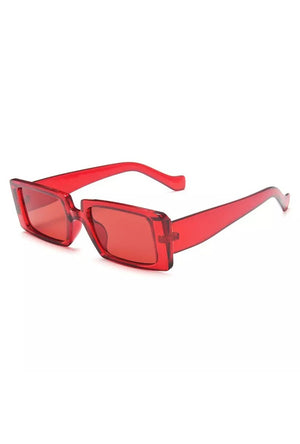 Fashion Transparent Red Rectangle Glasses