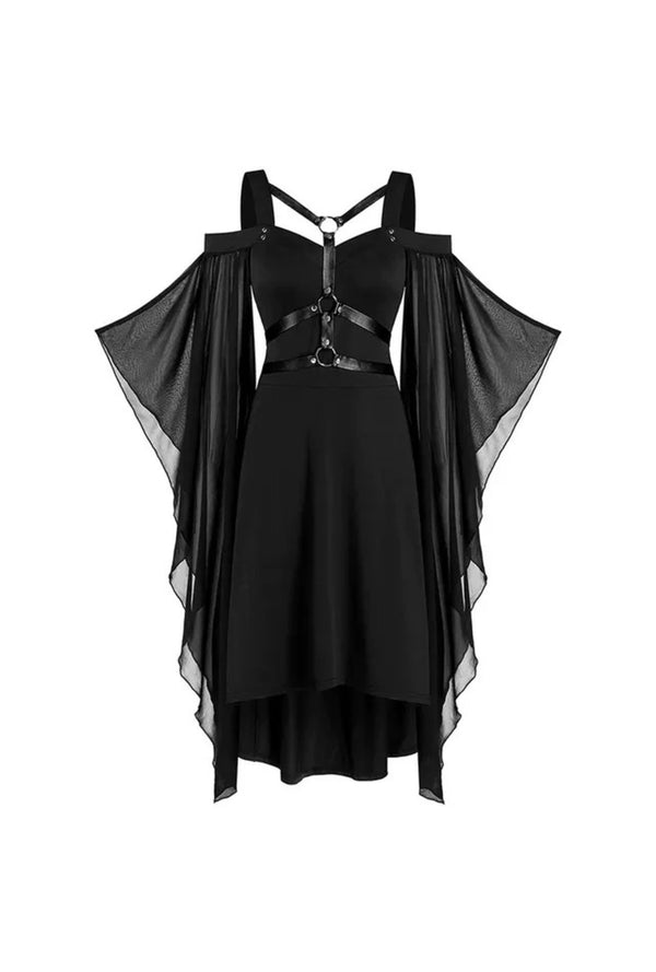 Black Gothic Dress with Harness