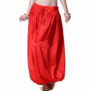 Red Satin Harem Pants