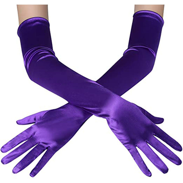 lilac satin gloves