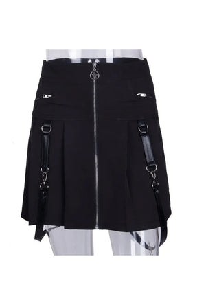 Black Pentagram Suspender Skater Skirt