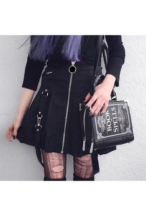 Black Pentagram Suspender Skater Skirt