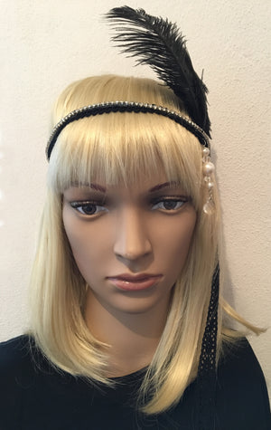 Black Diamonte Gatsby Headband