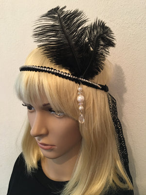 Black Diamonte Gatsby Headband