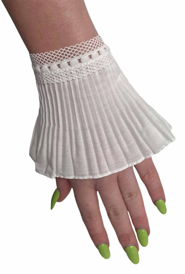 White Crinkle Wrist Cuffs