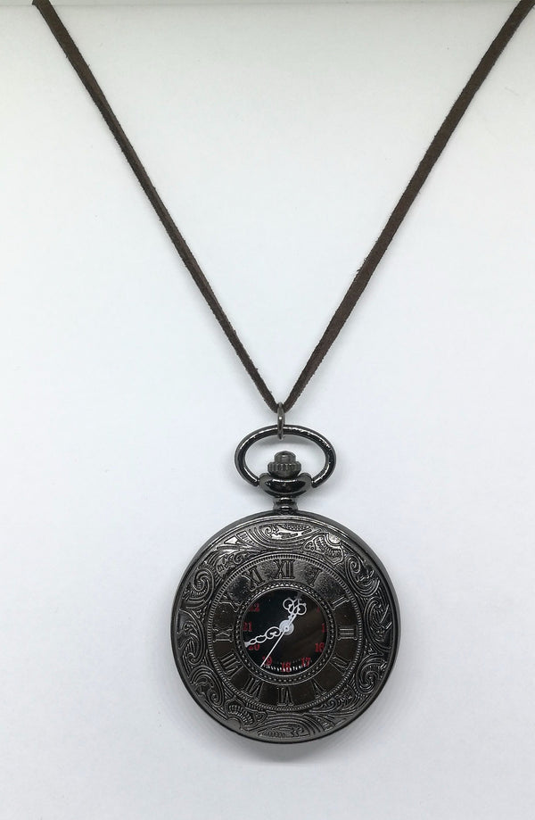 Gothic Gunmetal Pocket Watch (E)