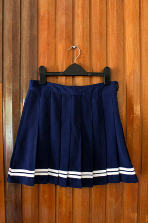 Navy Blue Tennis Pleat Skirt