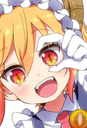 Party Lens #14 Orange Dragon Maid Contact Lenses