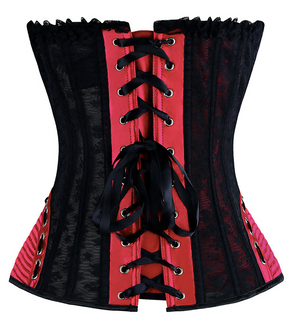 Berry Red Zip and Hip Detail Corset