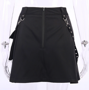 Black Punk Eyelet Skirt