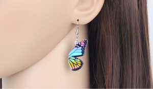 Pastel Rainbow Butterfly Wings Earrings