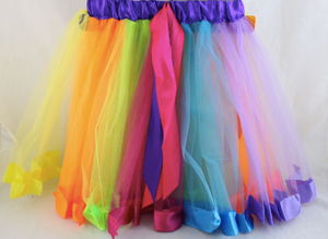 Ribbon Trim Rainbow Tutu