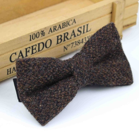 Deluxe Dark Brown Wool Bowtie