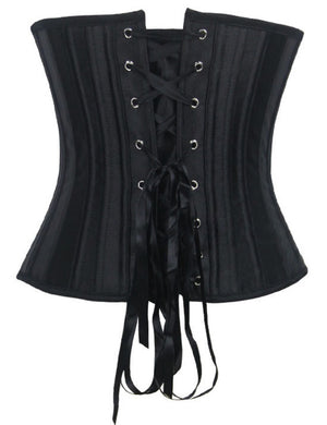 Steel Boned Black Satin Underbust