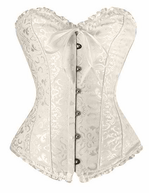 Antique White Busk Closure Overbust Corset