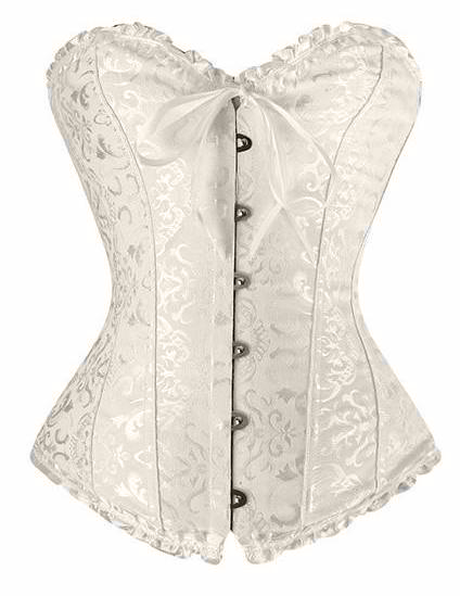 Antique White Busk Closure Overbust Corset