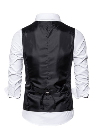 Black Shiny Sequin Waistcoat