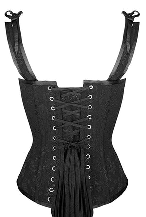 Lace-Up Black Overbust Corset