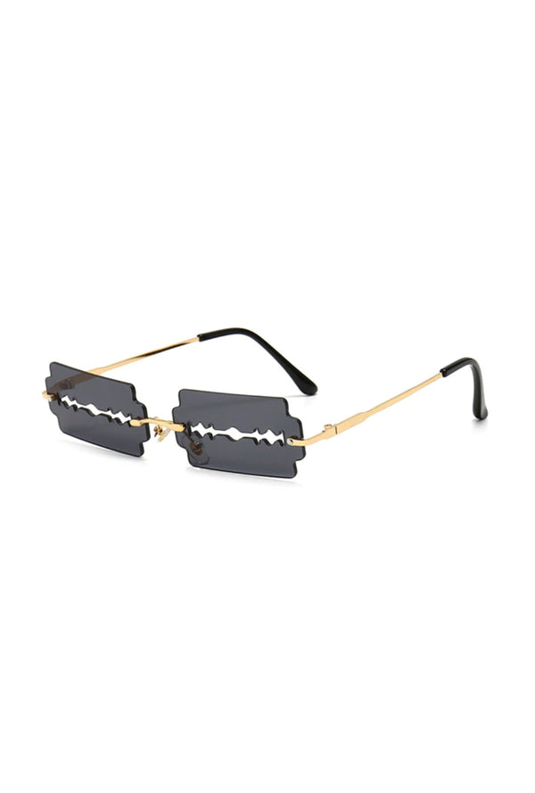 Black Razor Blades Fashion Glasses