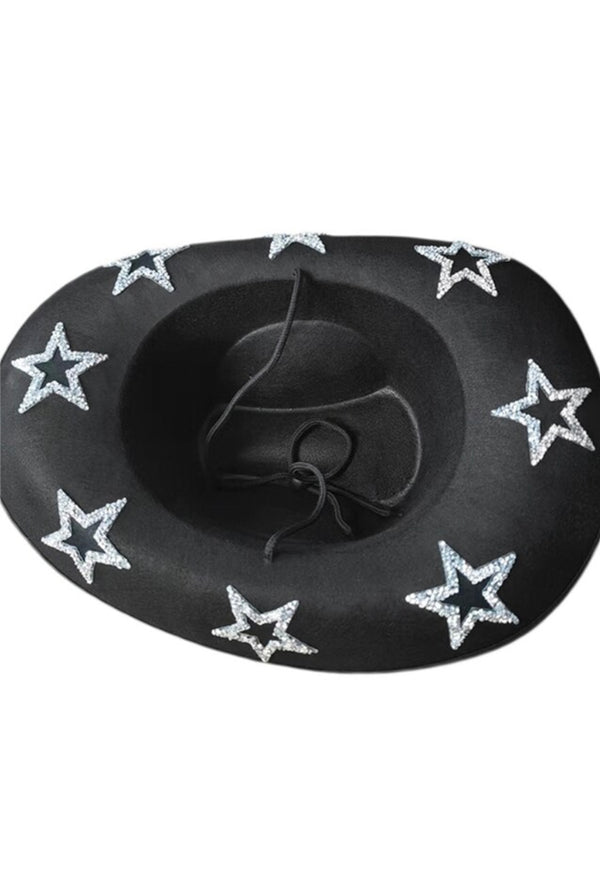 Black Rhinestone Star Cowboy Hat