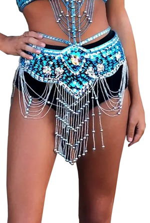 Blue Jewelled Festival Belt