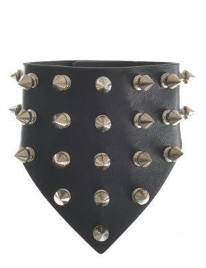 Black Spike Pleather Wrist-Cuff