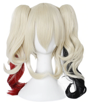 Blonde Red and Black Harley Quinn Wig