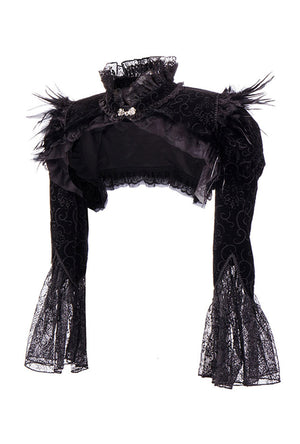 Gothic Black Feather Shrug